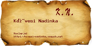 Kövesi Nadinka névjegykártya
